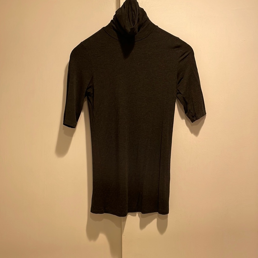Neiman Marcus Majestic Paris short-sleeved fitted “soft touch” turtleneck